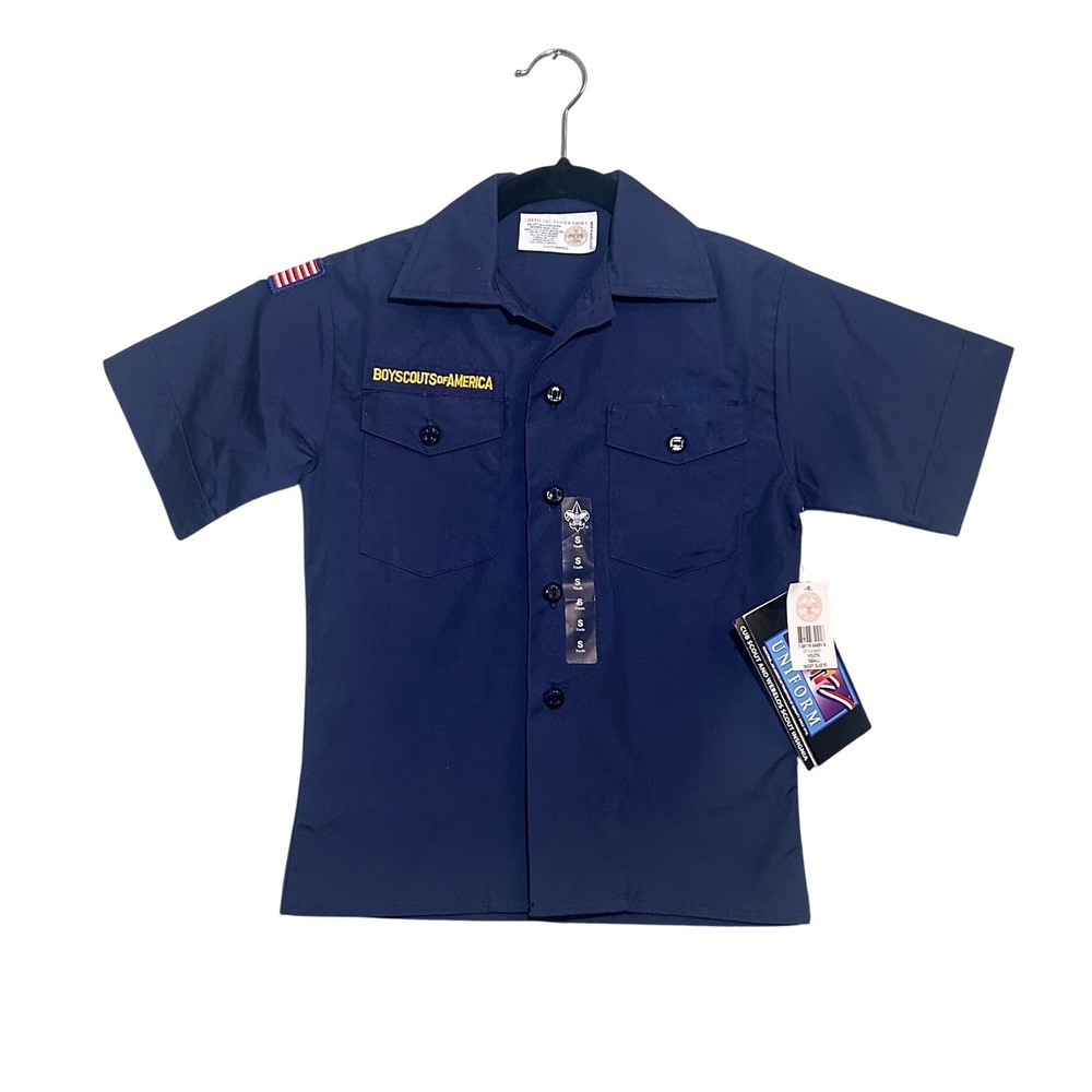 NWT Boy Scouts of America Navy Blue Uniform Shirt Youth Small Short Sleeves